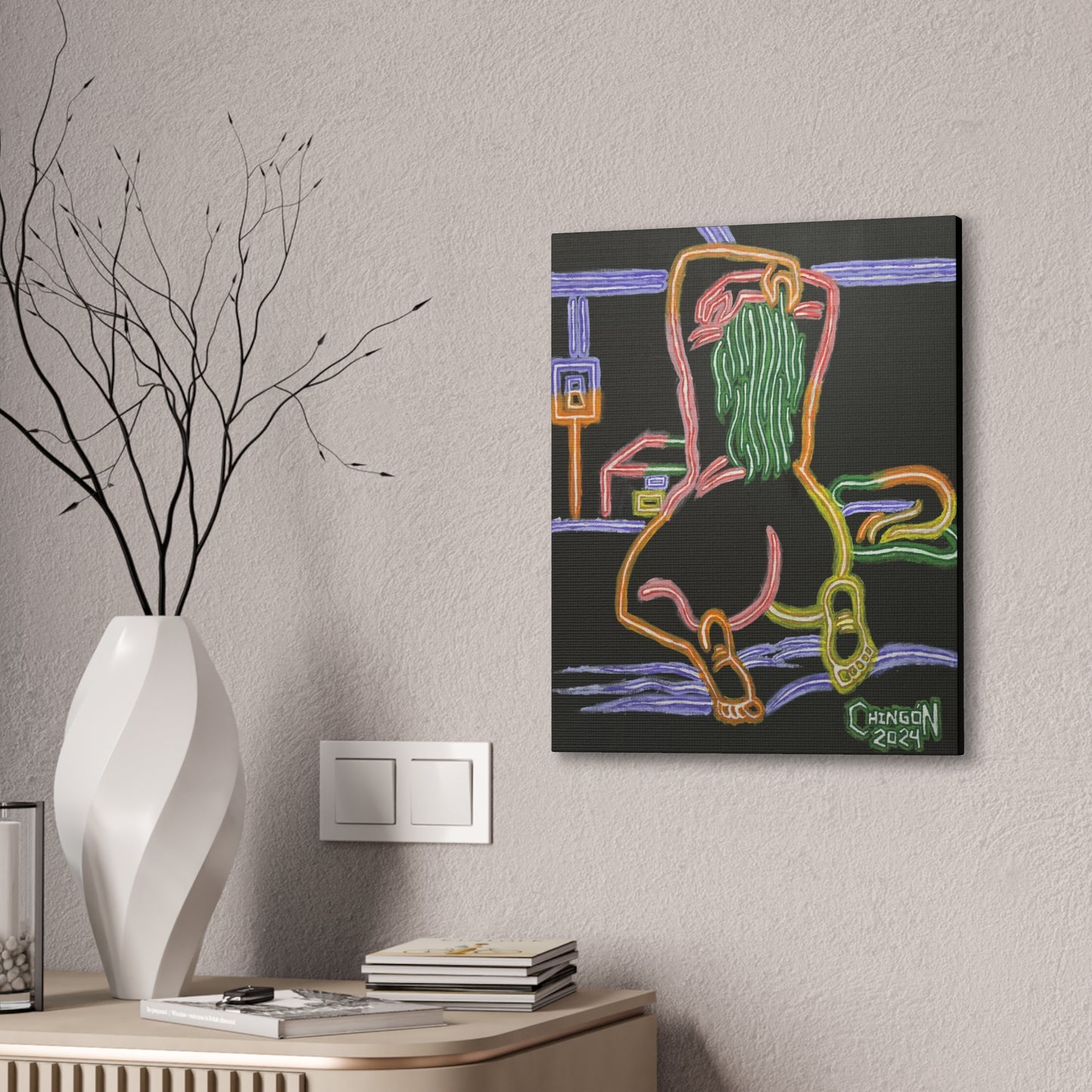 Neon Pin-Up Canvas
