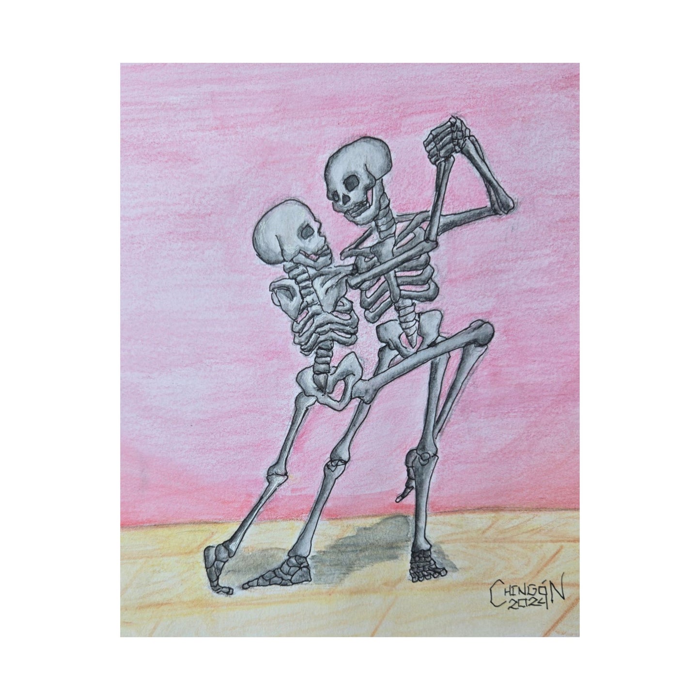 Vertical Skeleton Tango Poster