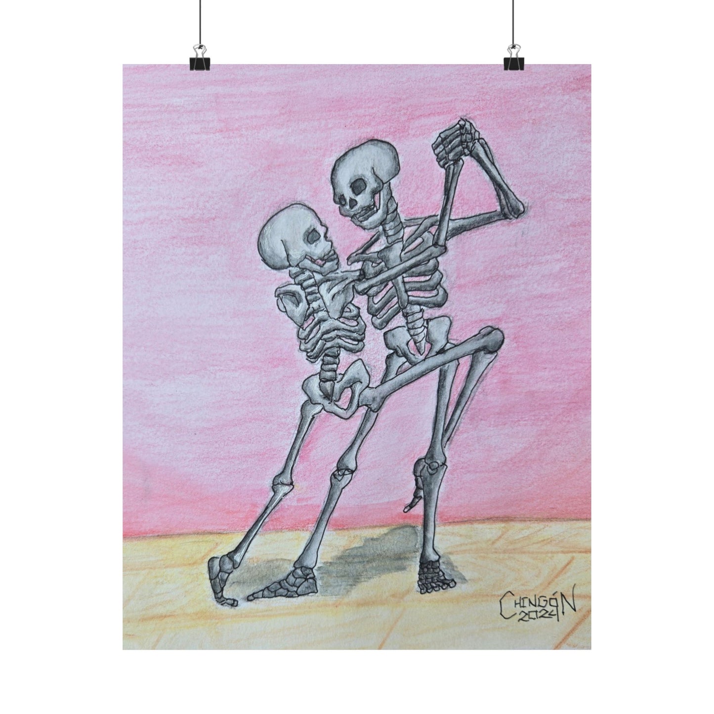 Vertical Skeleton Tango Poster