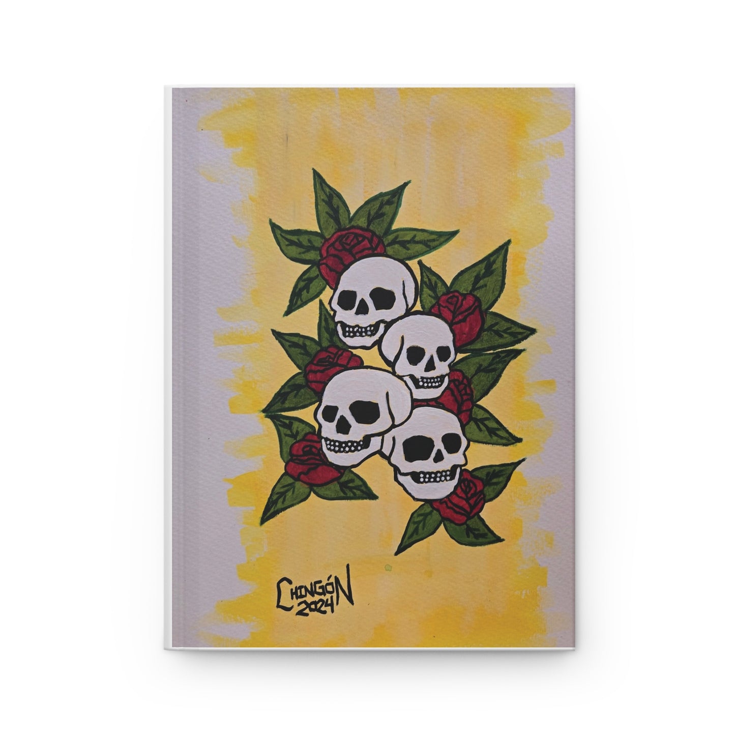 Bold Skull Floral Hardcover Journal - Artistic Matte Finish for Creative Souls