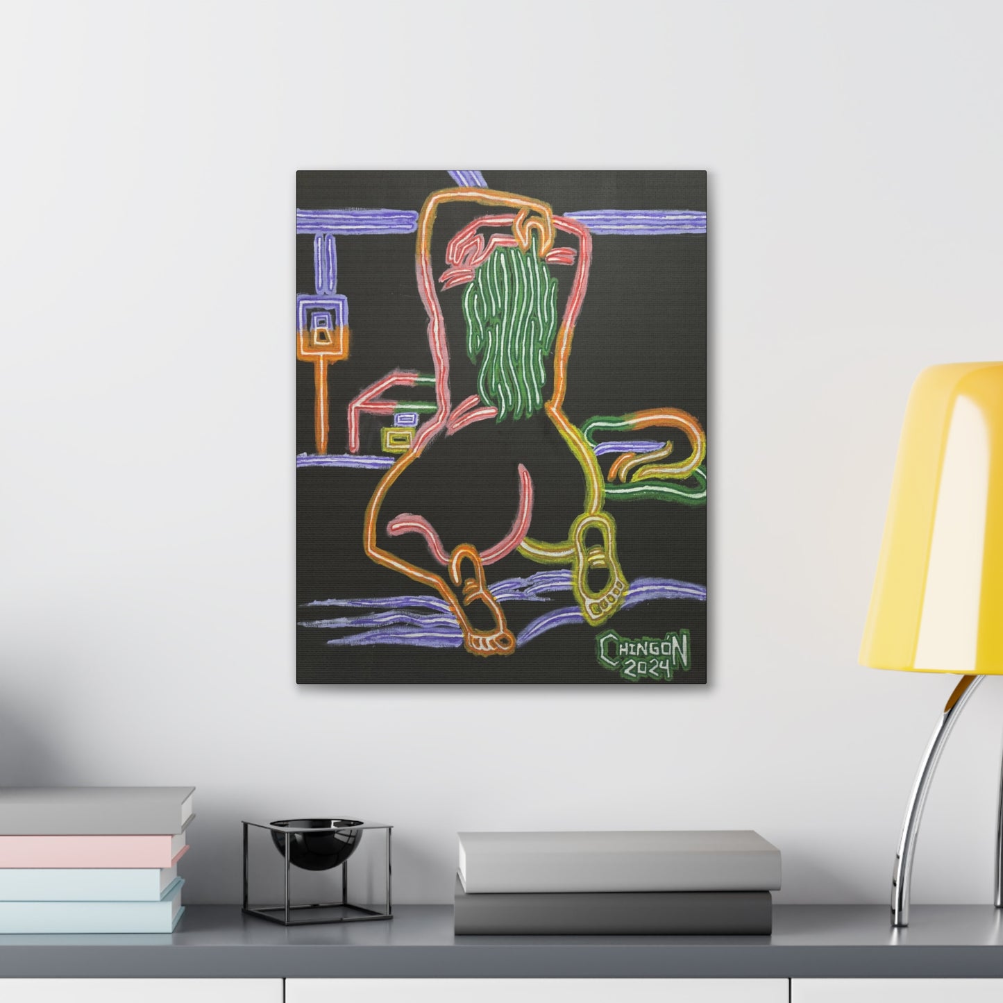 Neon Pin-Up Canvas