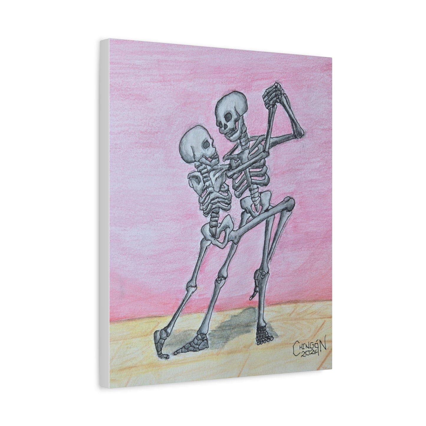 Canvas Print - Skeleton Tango Dance