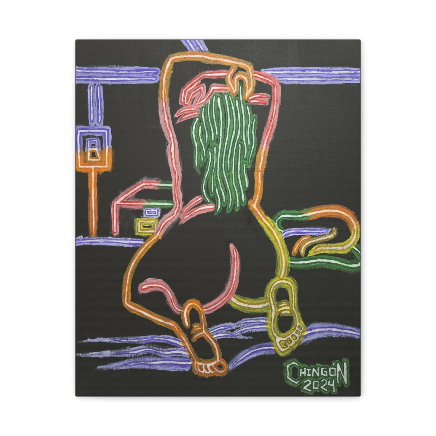 Neon Pin-Up Canvas