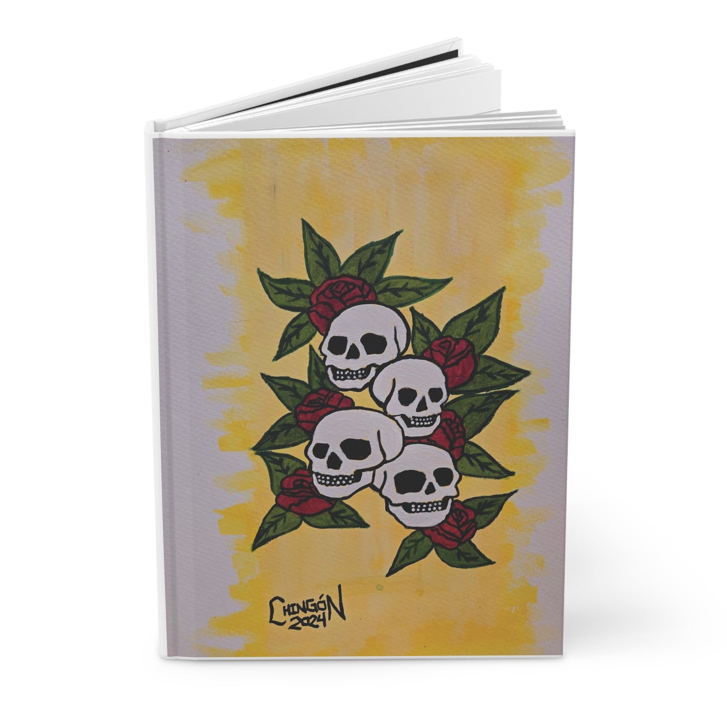 Bold Skull Floral Hardcover Journal - Artistic Matte Finish for Creative Souls